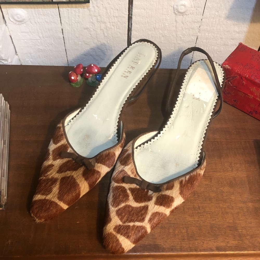 Ralph Lauren Giraffe kitten heels
